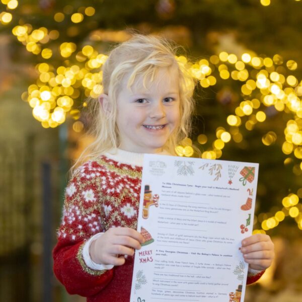 Pictured at Winterval at the Medieval Museum shop Pictured is Éabha Condon with the Christmas Trail activity sheet Photograph Patrick Browne